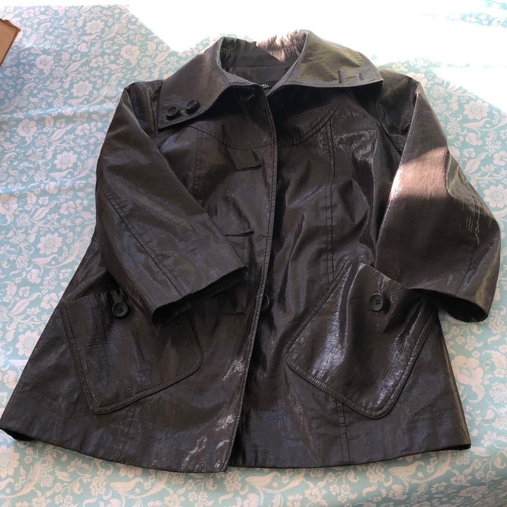 TRIBAL jacket in black button-up with sheen